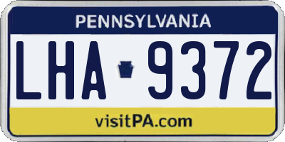 PA license plate LHA9372