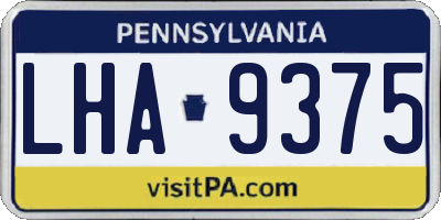 PA license plate LHA9375