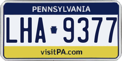 PA license plate LHA9377