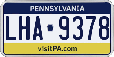 PA license plate LHA9378
