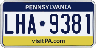 PA license plate LHA9381