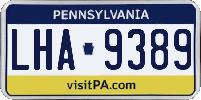 PA license plate LHA9389