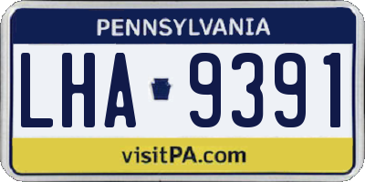 PA license plate LHA9391
