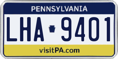 PA license plate LHA9401