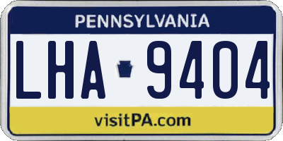 PA license plate LHA9404
