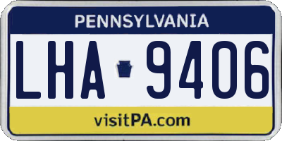 PA license plate LHA9406