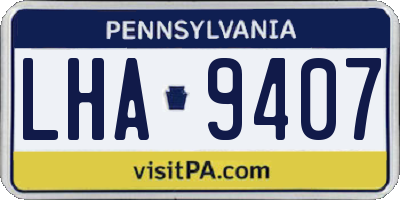 PA license plate LHA9407