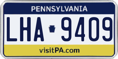 PA license plate LHA9409