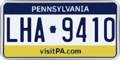 PA license plate LHA9410