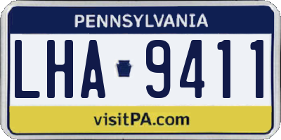 PA license plate LHA9411