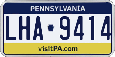 PA license plate LHA9414