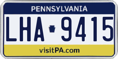 PA license plate LHA9415