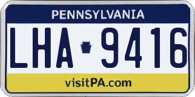 PA license plate LHA9416