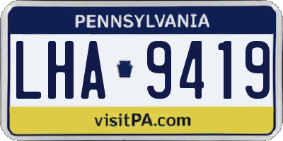 PA license plate LHA9419