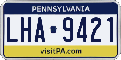 PA license plate LHA9421