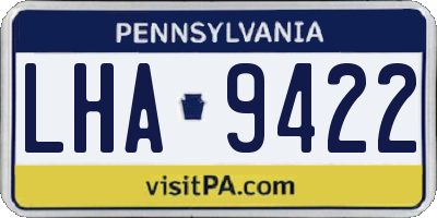PA license plate LHA9422