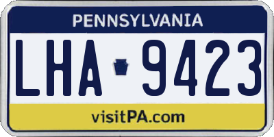 PA license plate LHA9423
