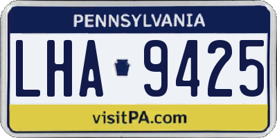 PA license plate LHA9425