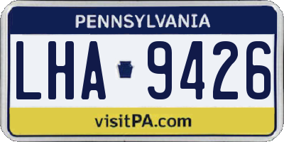 PA license plate LHA9426