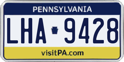 PA license plate LHA9428