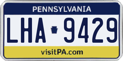 PA license plate LHA9429