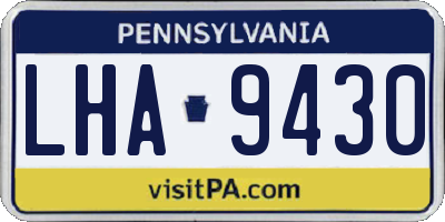 PA license plate LHA9430
