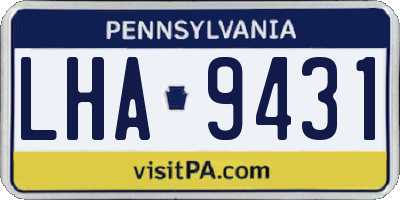 PA license plate LHA9431