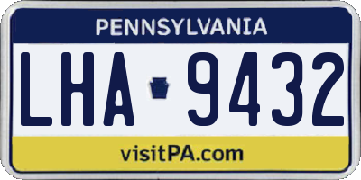 PA license plate LHA9432