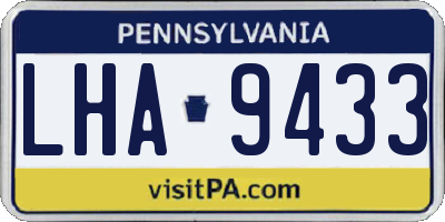 PA license plate LHA9433