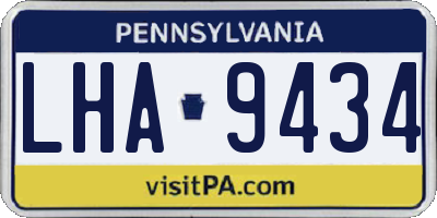 PA license plate LHA9434