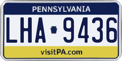 PA license plate LHA9436