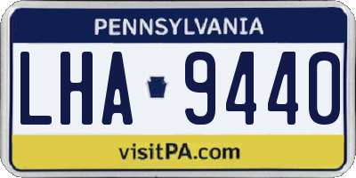 PA license plate LHA9440