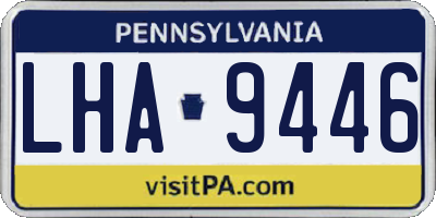 PA license plate LHA9446