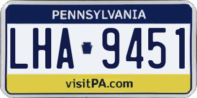 PA license plate LHA9451