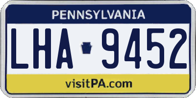 PA license plate LHA9452