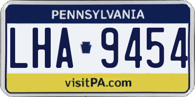 PA license plate LHA9454