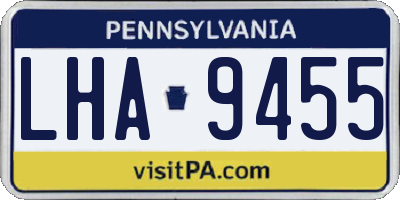 PA license plate LHA9455