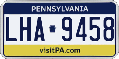 PA license plate LHA9458
