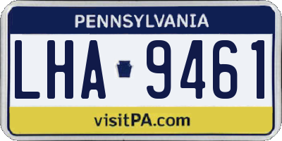 PA license plate LHA9461