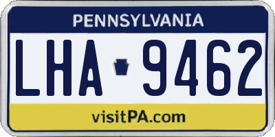 PA license plate LHA9462