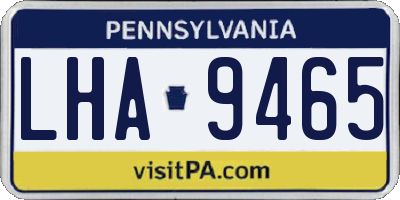 PA license plate LHA9465