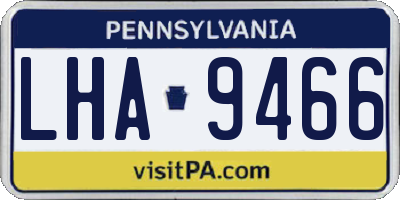 PA license plate LHA9466