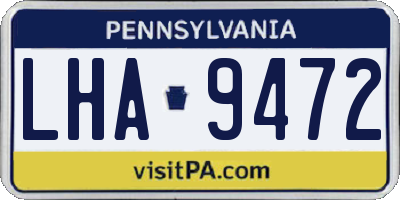 PA license plate LHA9472