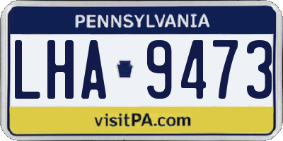 PA license plate LHA9473