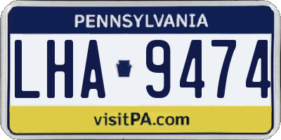PA license plate LHA9474