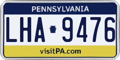 PA license plate LHA9476