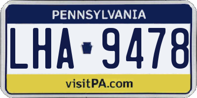 PA license plate LHA9478