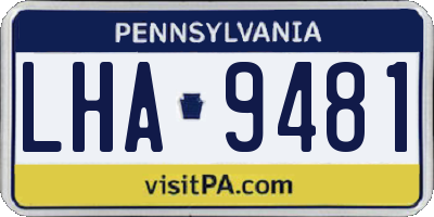 PA license plate LHA9481