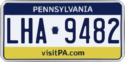 PA license plate LHA9482