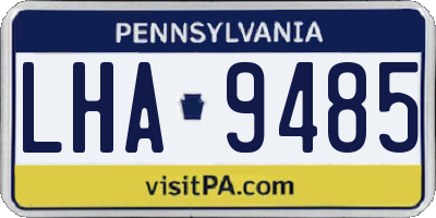 PA license plate LHA9485